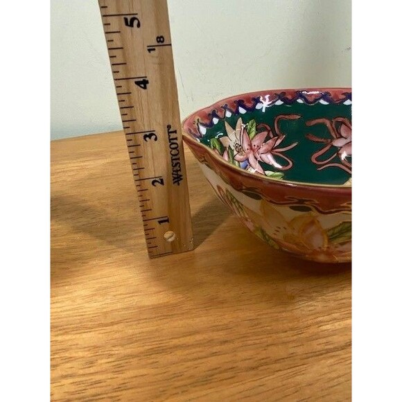 Jacks & Perkins Decorative Ceramic Hand Painted Scalloped Rim Bowl with Flowers - Picture 14 of 14